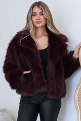 Model wearing Letoile Coat in Burgundy from Salty Crush