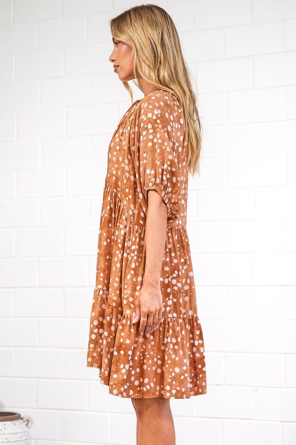 Lia Mini Dress - Balloon Sleeve Smock Dress in Lilwen Print