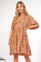 Lia Mini Dress - Balloon Sleeve Smock Dress in Lilwen Print