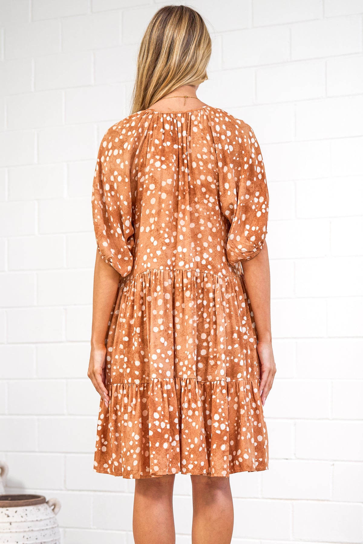 Lia Mini Dress - Balloon Sleeve Smock Dress in Lilwen Print
