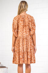 Lia Mini Dress - Balloon Sleeve Smock Dress in Lilwen Print