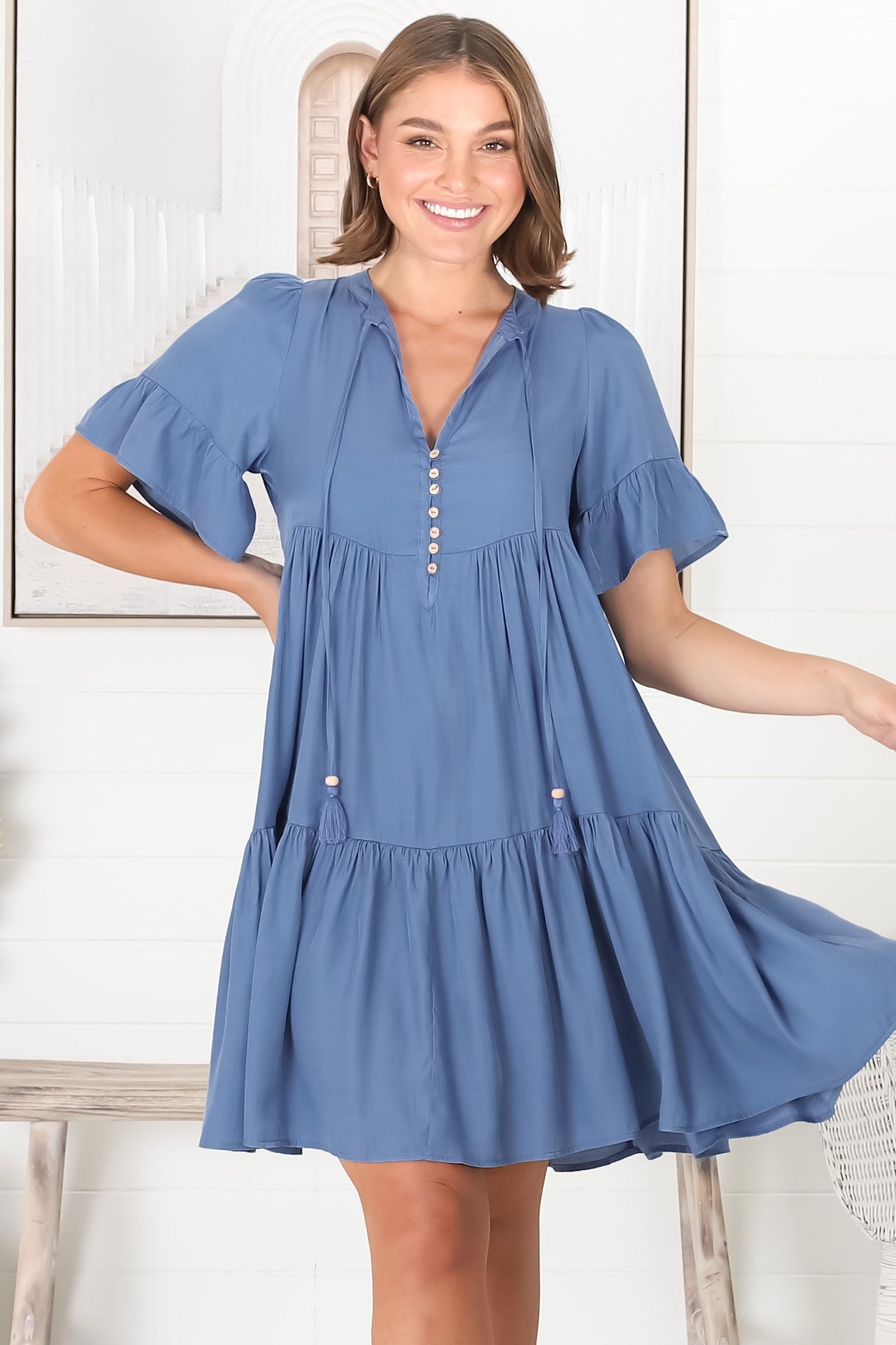 Lilou Mini Dress - Blue