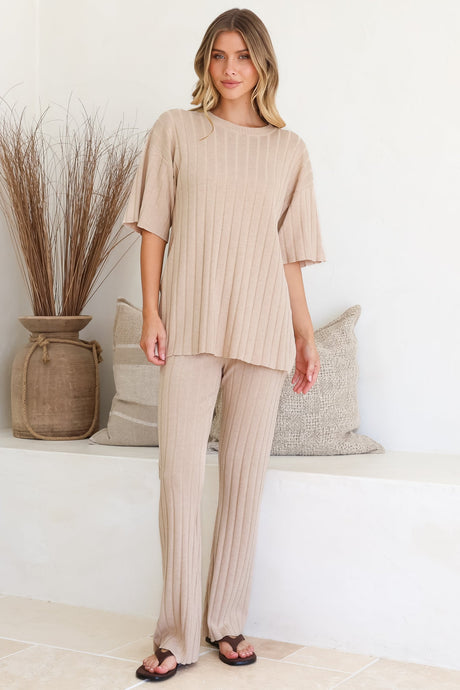 Model wearing Lisette Set in Cream from Salty Crush