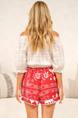 Livia Shorts - Elasticated Drawstring Waist Shorts with Pockets in Lizzy Print