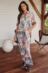 JAASE - Cici Pants: Mid Rise Relaxed Wide Leg Pant in Symphony Print