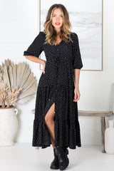 Salty Crush Montania Maxi Dress Black Polka Dot