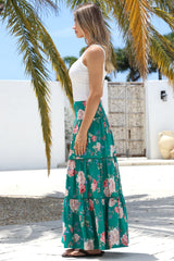 Louise Maxi Skirt/Midi Dress - Shirred Waistband Tiered Skirt or Dress in Floral Print