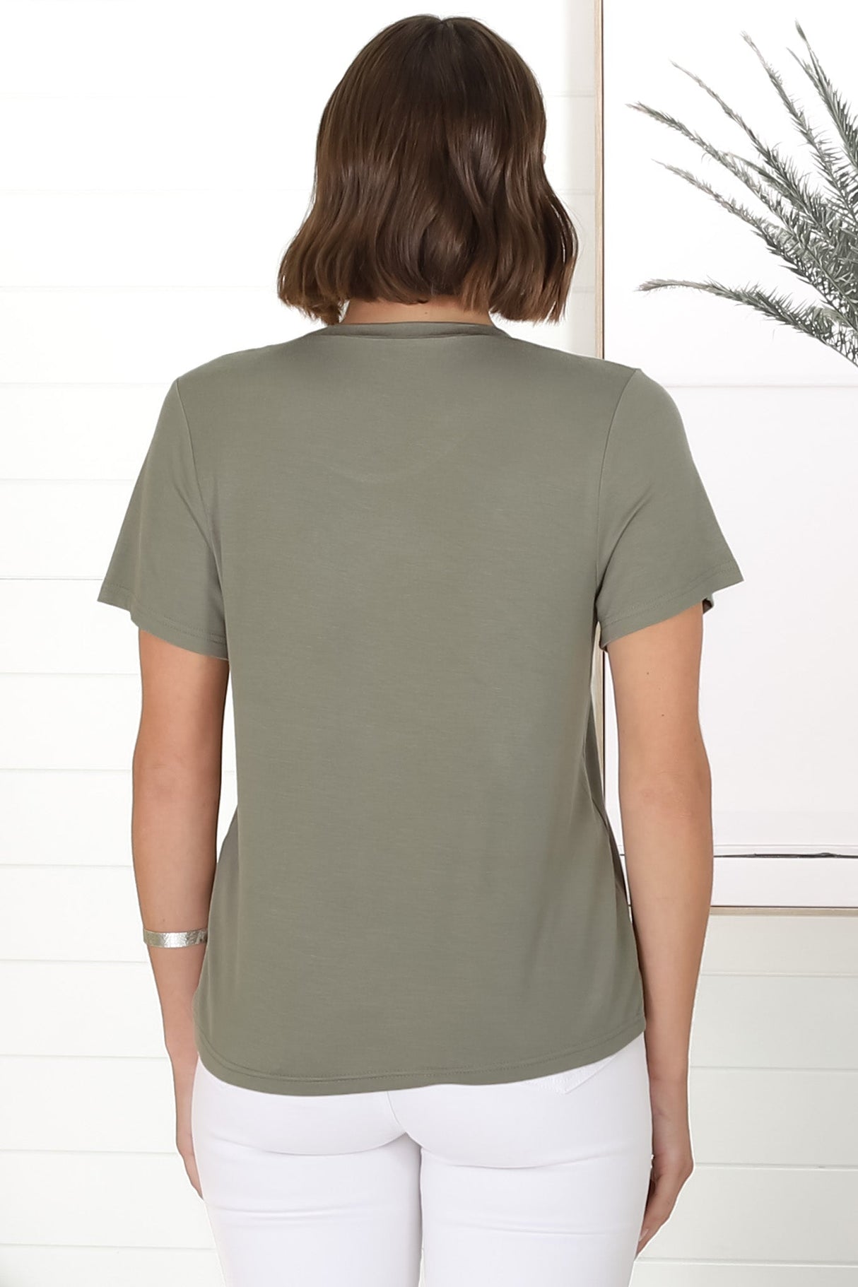 Luma T-Shirt - Relaxed Crew Neck Short Sleeve Tee in Khaki