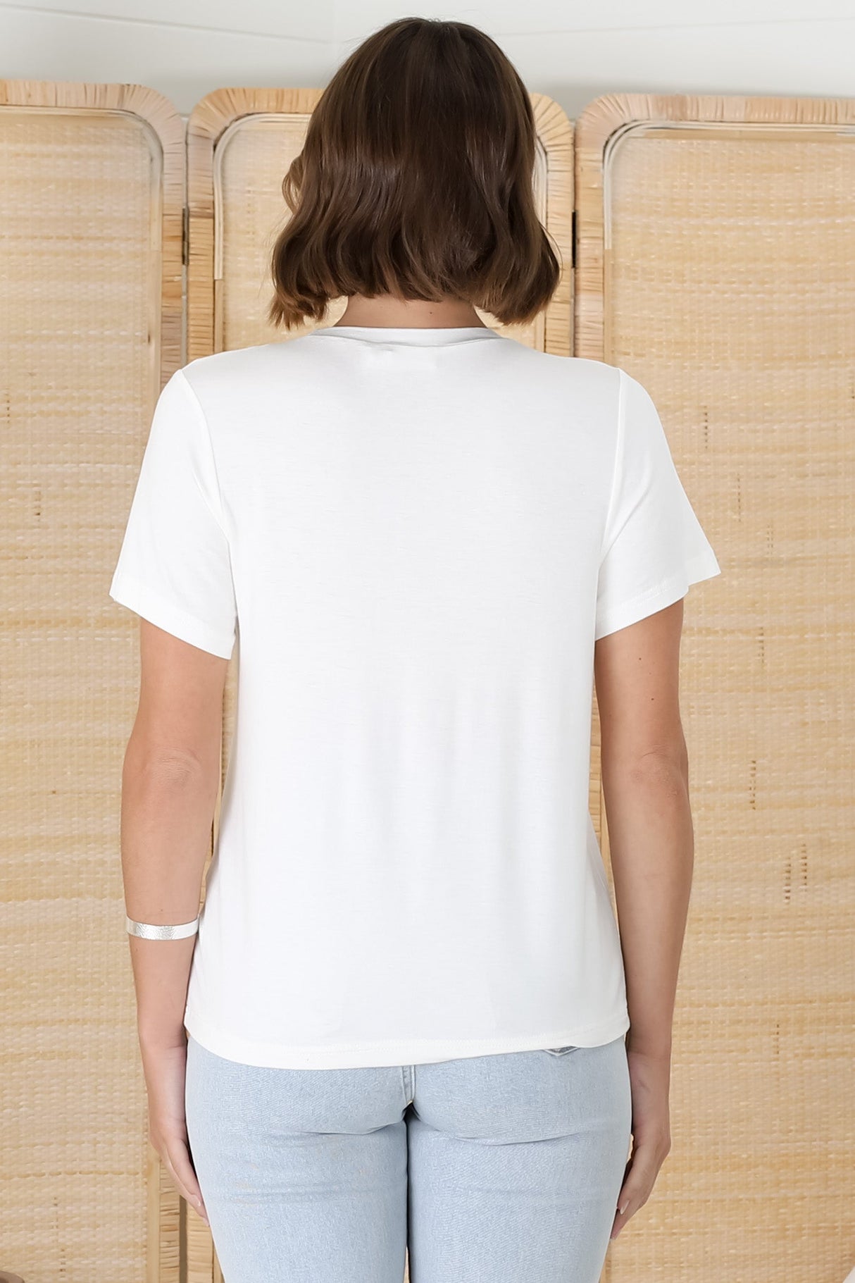 Luma T-Shirt - Relaxed Crew Neck Short Sleeve Tee in White