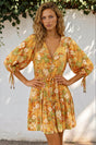Model wearing Luna Mini Dress in Camira Print from Salty Crush