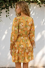 Model wearing Luna Mini Dress in Camira Print from Salty Crush