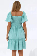 Lyn Mini Dress - On or Off Shoulder Shirred Bodice Mini Dress in Airin Print