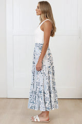 Maggie Maxi Skirt - Elasticated High Waist Skirt in Addie Print
