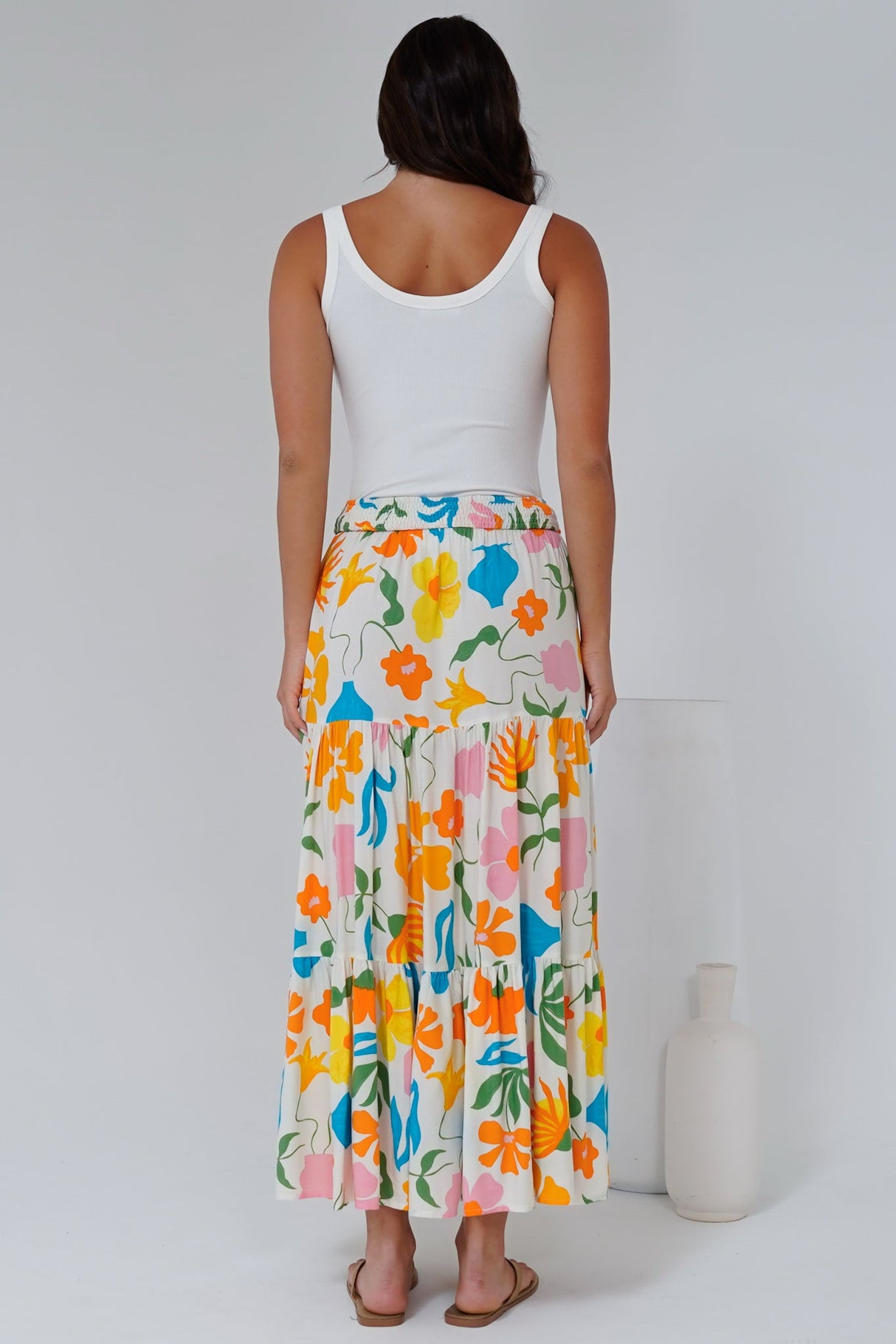 Maggie Maxi Skirt - Elasticated High Waist Skirt in Sumo Print
