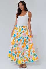 Maggie Maxi Skirt - Elasticated High Waist Skirt in Sumo Print