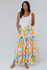 Maggie Maxi Skirt - Elasticated High Waist Skirt in Sumo Print