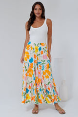 Maggie Maxi Skirt - Elasticated High Waist Skirt in Sumo Print