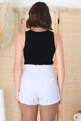 Majorca Denim Shorts - Paperpag High Waisted Shorts in White