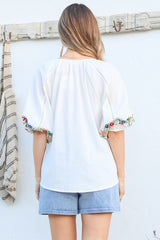 Model wearing Margerie Top in White from Salty Crush