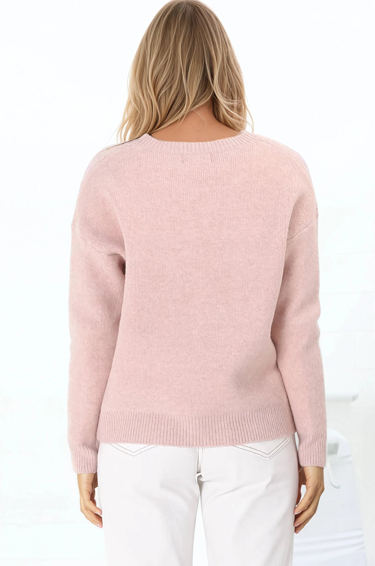 Marlin Jumper - Crew Neck Floral in Pink