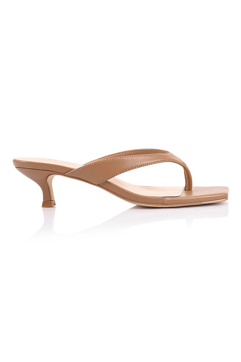 Martha Kitten Heels - Dark Caramel Tan