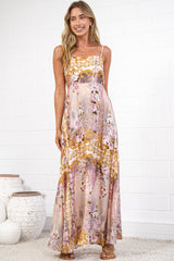 Mattina Maxi Dress - Spaghetti Strap Sun Dress in Baroque Print