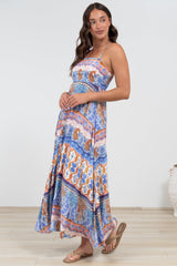 Mattina Maxi Dress: Spaghetti Strap Sun Dress in Belly Print
