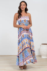 Mattina Maxi Dress: Spaghetti Strap Sun Dress in Belly Print