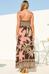 Mattina Maxi Dress - Spaghetti Strap Sun Dress in Ginevra Print