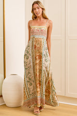 Mattina Maxi Dress - Spaghetti Strap Sun Dress in Lyla Print