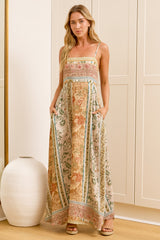 Mattina Maxi Dress - Spaghetti Strap Sun Dress in Lyla Print