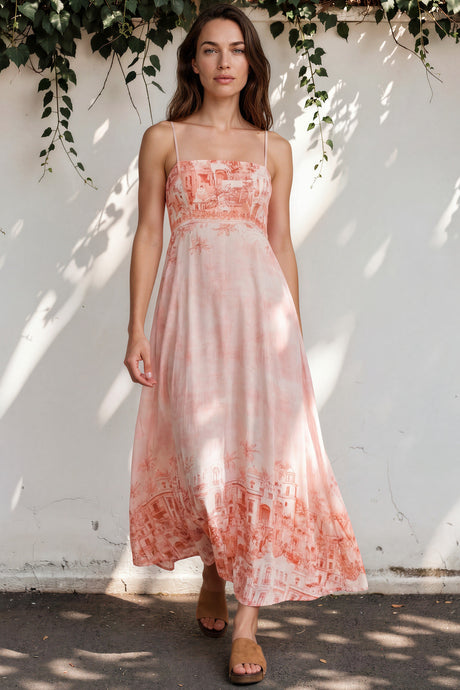 Model wearing Mattina Maxi Dress in Nada Print from Salty Crush
