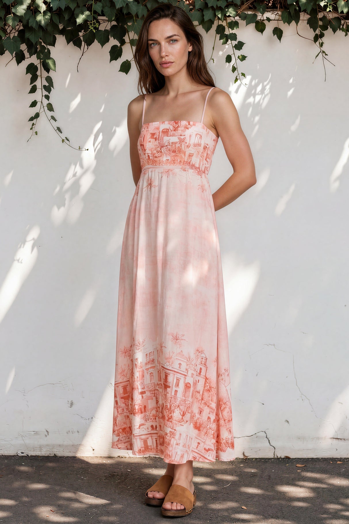 Model wearing Mattina Maxi Dress in Nada Print from Salty Crush
