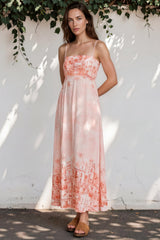 Model wearing Mattina Maxi Dress in Nada Print from Salty Crush
