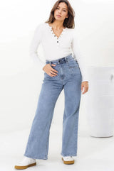 Medusa Jeans - High Waisted Wide Leg Jeans in Light Denim