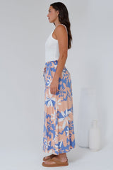 Mezza Pants - Paper Bag High Waisted Wide Leg Pants in Hendrix Print