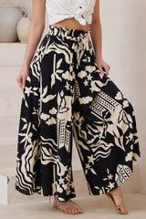 Mezza Pants - Paper Bag High Waisted Wide Leg Pant in Salt Lake Print