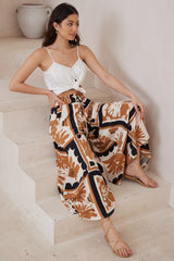 Mezza Pants - Paper Bag High Waisted Wide Leg Pant in Zuni Print