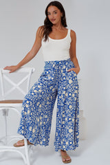 Mezza Pants - Paper Bag High Waisted Wide Leg Pant In Ember Print