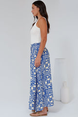 Mezza Pants - Paper Bag High Waisted Wide Leg Pant In Ember Print