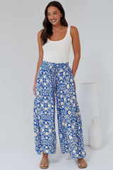 Mezza Pants - Paper Bag High Waisted Wide Leg Pant In Ember Print