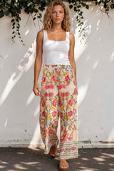 Model wearing Mezza Pants in Sweet Tea Print from Salty Crush