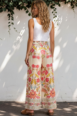 Model wearing Mezza Pants in Sweet Tea Print from Salty Crush