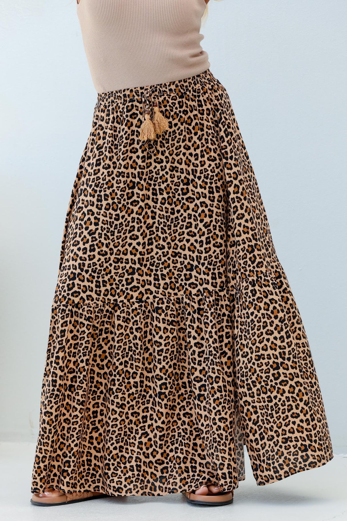 Mia Maxi Skirt - High Waisted Skirt with Front Splits in Cecilia Print