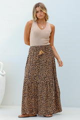 Mia Maxi Skirt - High Waisted Skirt with Front Splits in Cecilia Print