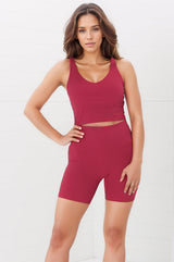 Axel Bike Shorts - Thick Highwaisted Band Bike Shorts in Magenta