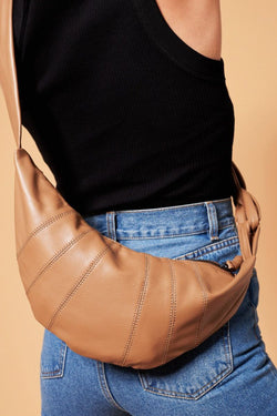 Mina Half Moon Bag - Brown