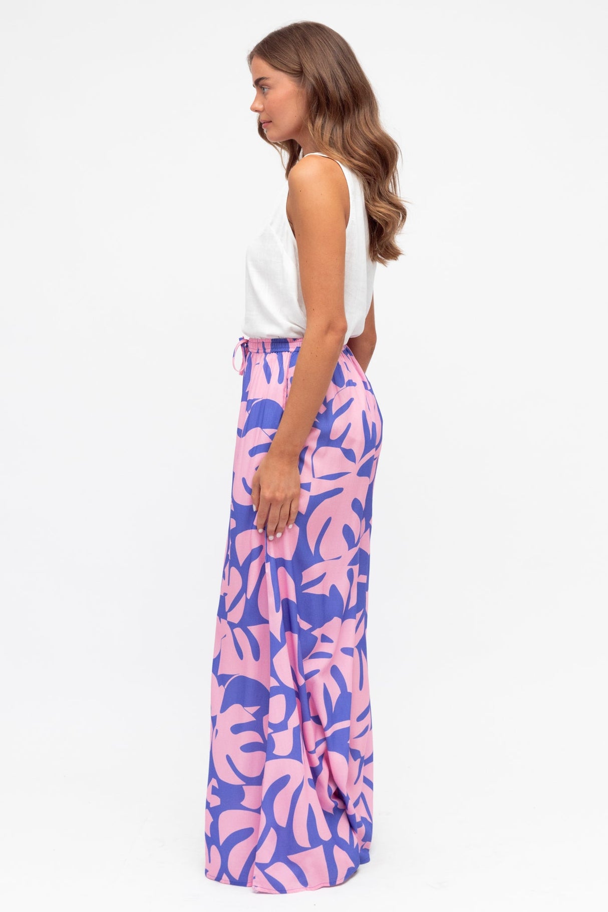 Miranda Pants - High Waisted Wide Leg Pants in Noa Print