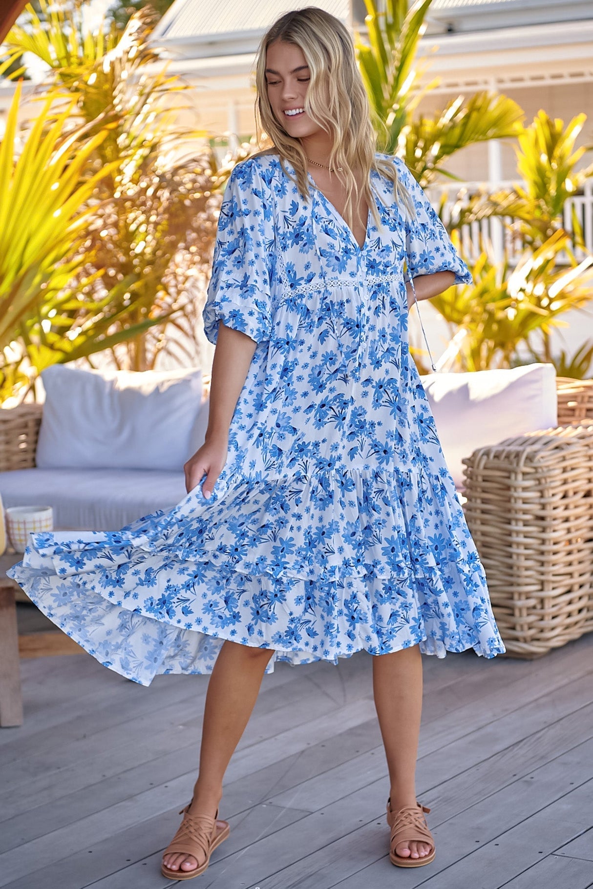 Monday - Prairie Blue Midi Dress