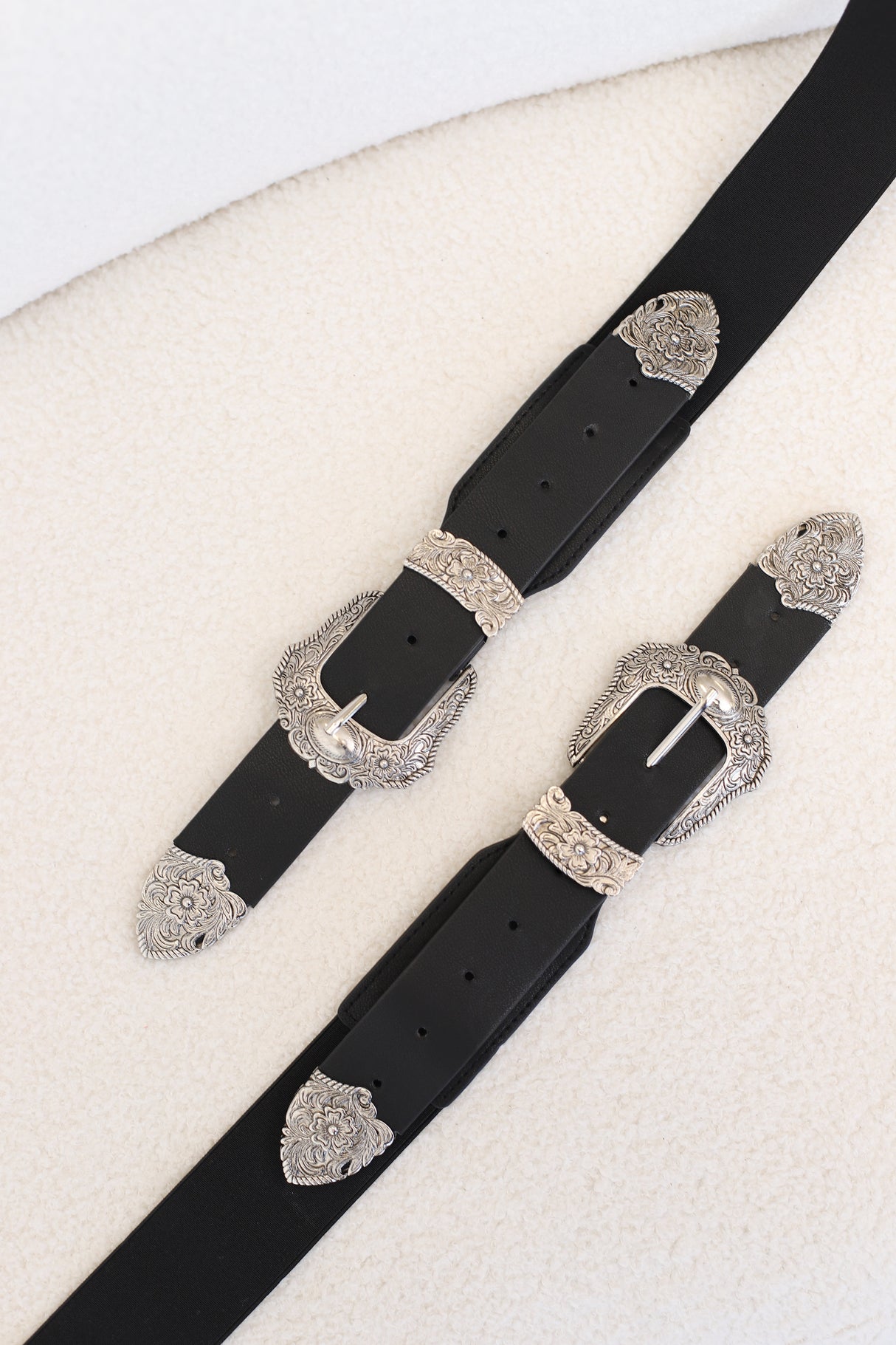 Nash Elasticated Western Buckle Belt - Black
